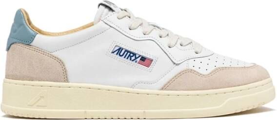 Autry Witte leren sneakers met suède inzetstukken Multicolor Heren