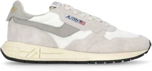 Autry Witte Leren Sneakers met Suède Inzetstukken White Dames