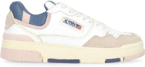 Autry Witte Leren Sneakers met Suède Inzetstukken White Dames