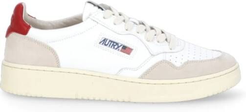 Autry Witte Leren Sneakers met Suède Inzetstukken White Heren