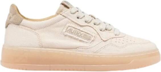 Autry Witte Leren Sneakers met Zilveren Detail White Dames