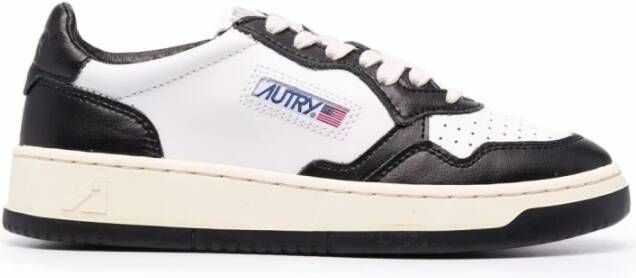 Autry Witte Leren Sneakers met Zwart Paneel White Dames