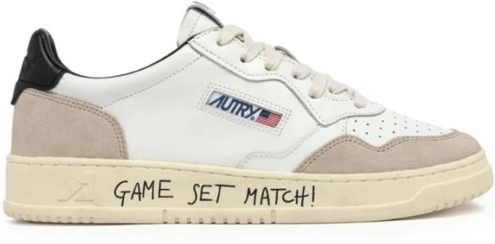 Autry Witte Leren Sneakers met Zwarte Hiel White Dames