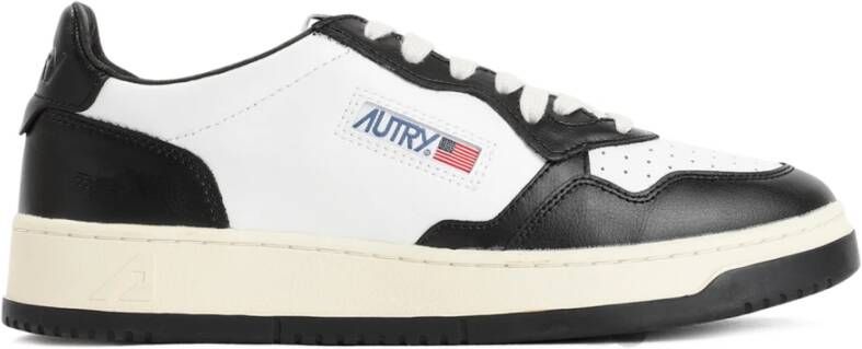 Autry Witte Leren Sneakers met Zwarte Inzetstukken Black Heren