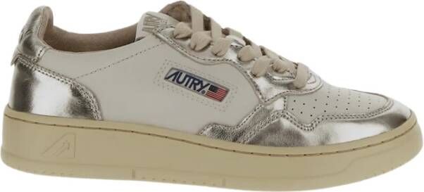 Autry Witte Leren Sneakers met Zilveren Details White