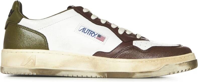 Autry Witte Leren Sneakers Vintage Stijl White Heren