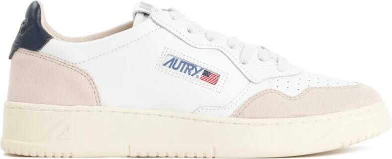 Autry Witte Leren Sneakers Vintage Stijl White Heren