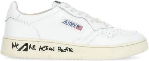 Autry Slogan-Print Panel Sneakers voor Heren White Heren