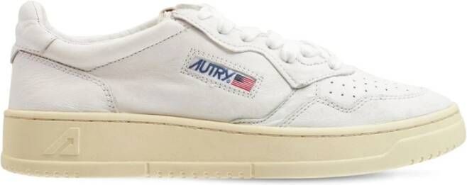 Autry Witte Leren Sneakers Wit Dames