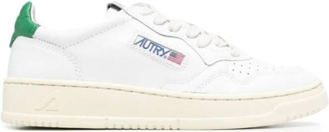 Autry Witte Leren Sneakers Wit Dames