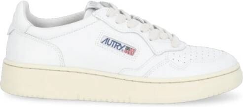 Autry Witte Leren Sneakers Wit Dames