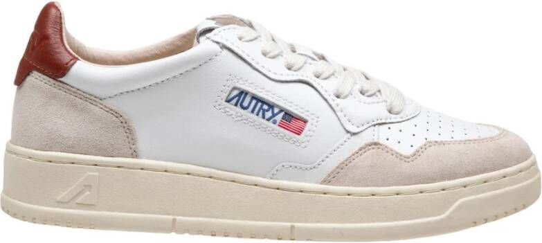 Autry Leren lage sneakers met contrasterende inzetstukken White Heren