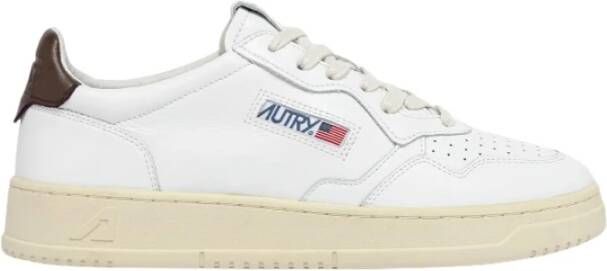 Autry Witte Medalist Leren Sneakers Bruine Hiel White Heren