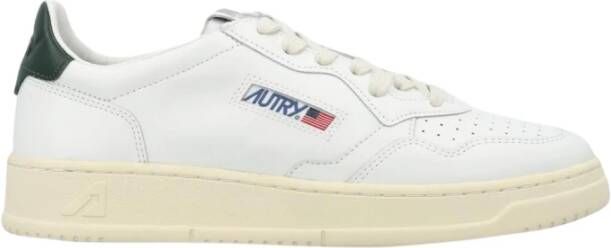 Autry Witte Medalist Leren Sneakers Groene Hiel White Heren