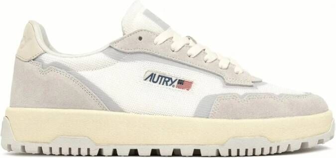 Autry Witte Mesh en Suède Sneakers White Heren