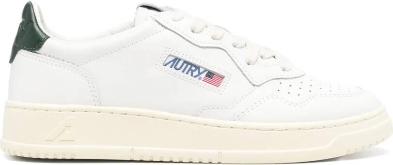 Autry Witte platte schoenen Medalist Pelle White Heren