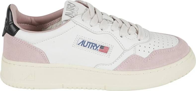 Autry Witte Roze Sneakers Glad Suède Multicolor Dames