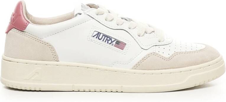 Autry Witte Roze Sneakers met Kleurblok White Dames