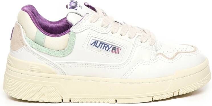 Autry Witte Roze Sneakers met Micro Mesh Beige Dames