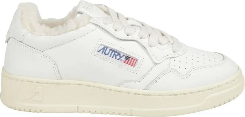 Autry Witte Shearling Sneakers White Dames