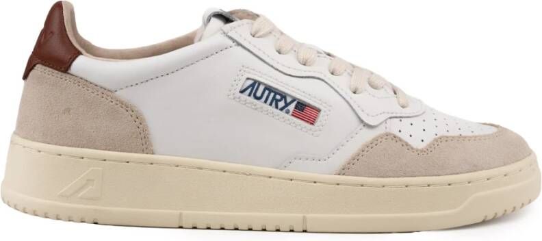 Autry Witte Sneakers Medalist Low Leer Suède White Heren