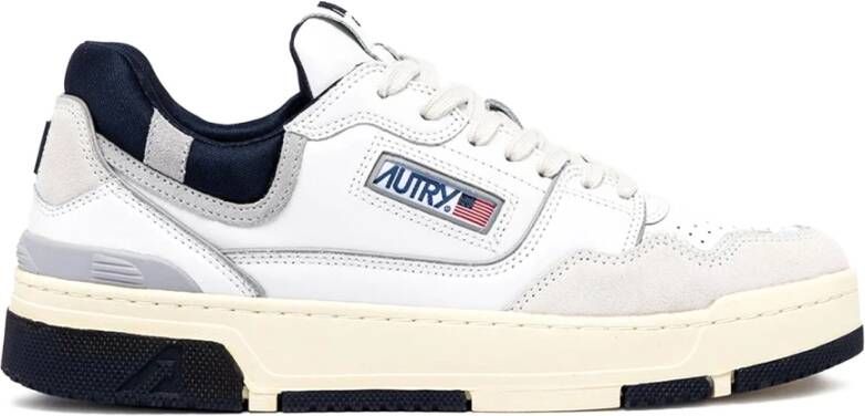 Autry Witte Sneakers met Blauwe Accenten White Heren