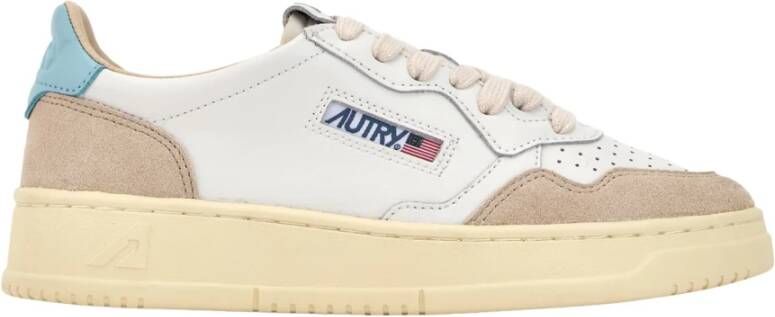 Autry Witte Leren Sneakers met Blauwe Achterkant Multicolor Dames