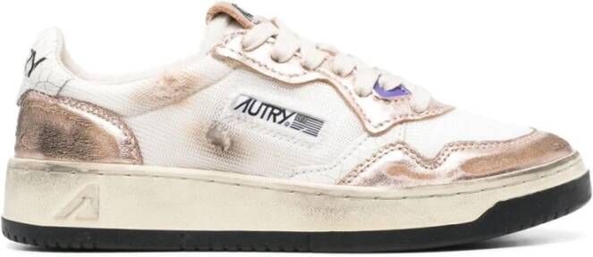 Autry Witte Sneakers met Gouden Accenten Multicolor Dames