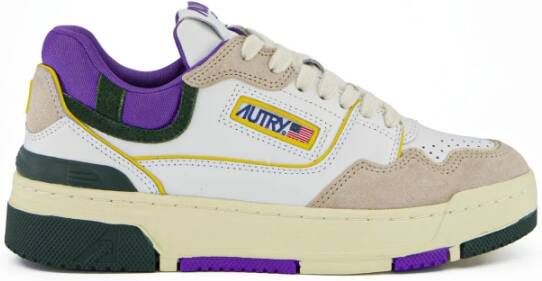 Autry Witte Sneakers met Groene en Paarse Accenten Multicolor Dames