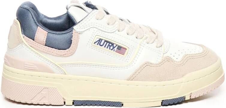 Autry Witte Sneakers met Lichtblauwe Accenten Beige Dames