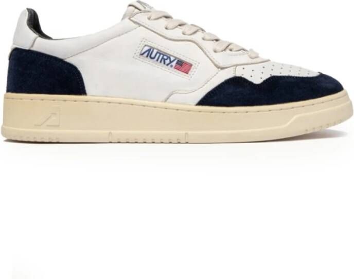 Autry Witte Sneakers met Marineblauw Suède White Heren