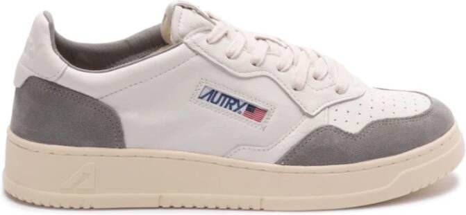 Autry Witte Sneakers met Platte Zool White Heren