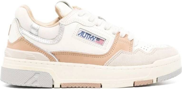 Autry Witte Sneakers met Suède Inzetstukken Multicolor Dames