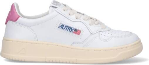 Autry Leren Lage Sneakers met Contrast Inzetstukken White Dames