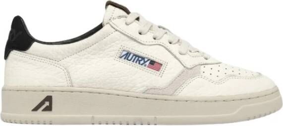 Autry Witte sneakers van gestructureerd leer met zwarte en bruine details White Heren