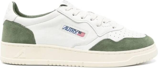 Autry Vintage Medalist Leren Sneakers Groen Wit White Dames