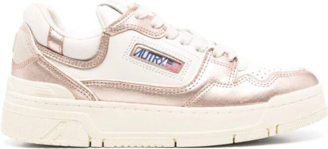 Autry Witte Sneakers voor Stijlvolle Vrouwen Beige Dames