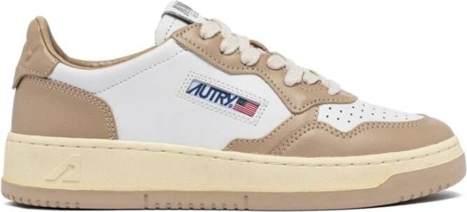 Autry International Low-Top Sneakers baskets medalist en cuir 6 in beige