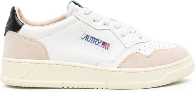 Autry Witte Suède Platte Schoenen Medalist White Heren