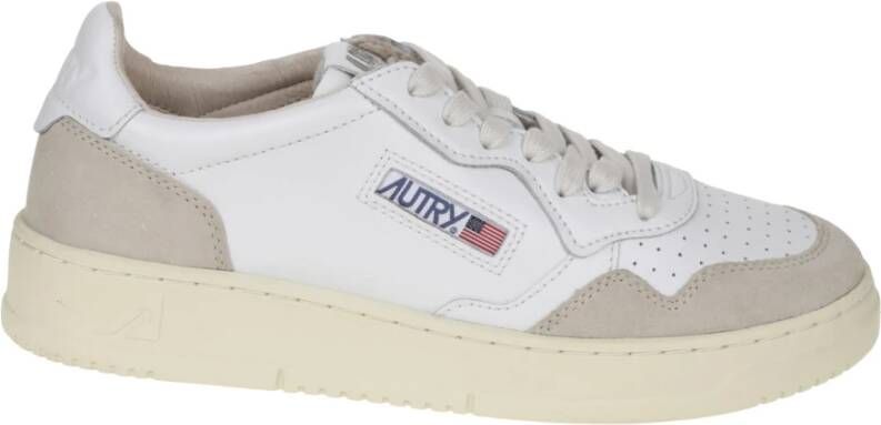 Autry Witte Suède Platte Schoenen White Heren