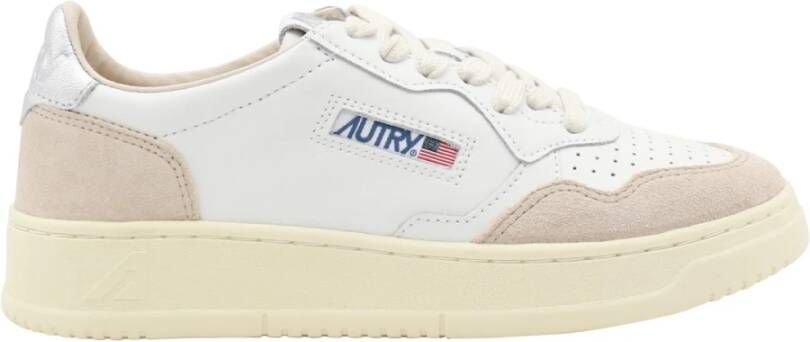 Autry Witte tennissneakers met suède inzetstukken White Dames