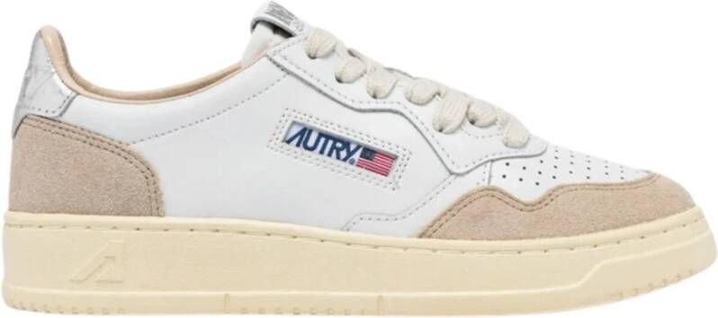 Autry Witte tennissneakers met suède inzetstukken White Dames