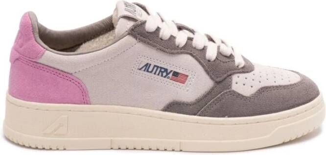 Autry Witte Veterschoenen met Logo Patch Multicolor Dames