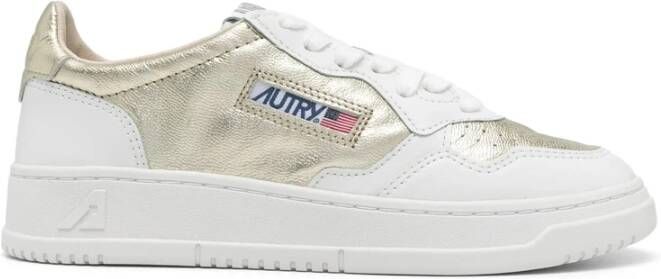 Autry Witte Veterschoenen met Logo Patch White Dames