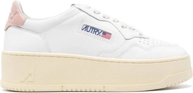 Autry Witte Veterschoenen met Rubberen Zool White Dames