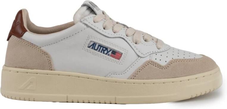 Autry Witte Kokos Medalist Lage Leren Sneakers White Dames