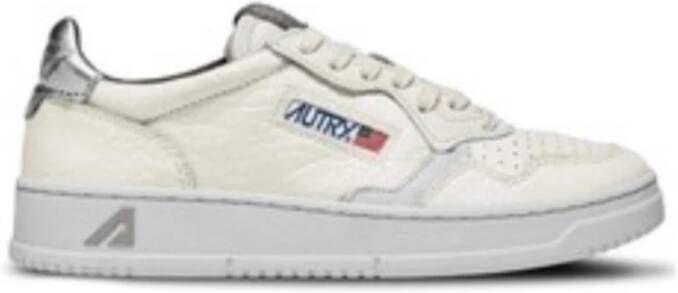 Autry Zilver en Grijs Leren Sneakers Medalist White Dames