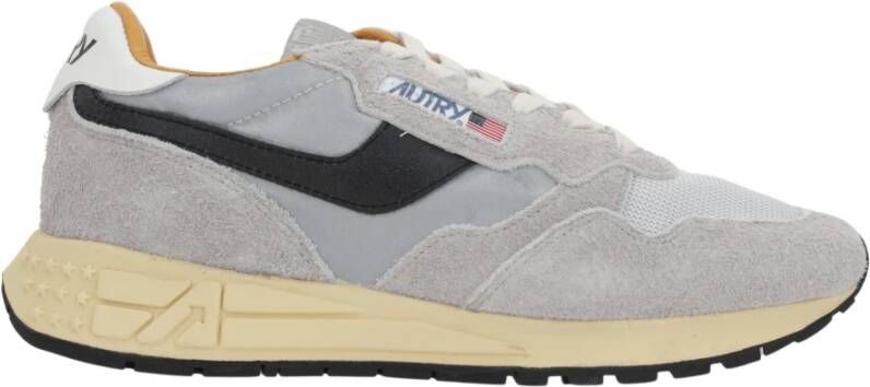 Autry Zilver Mesh en Suède Sneakers Gray Dames