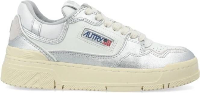 Autry Zilveren Sneakers met Chunky Rubberen Zool Gray Dames