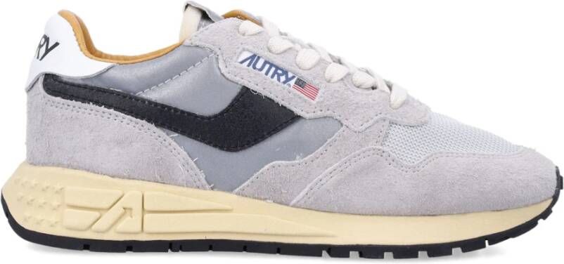 Autry Zilveren Sneakers met Zwarte Streep Gray Dames